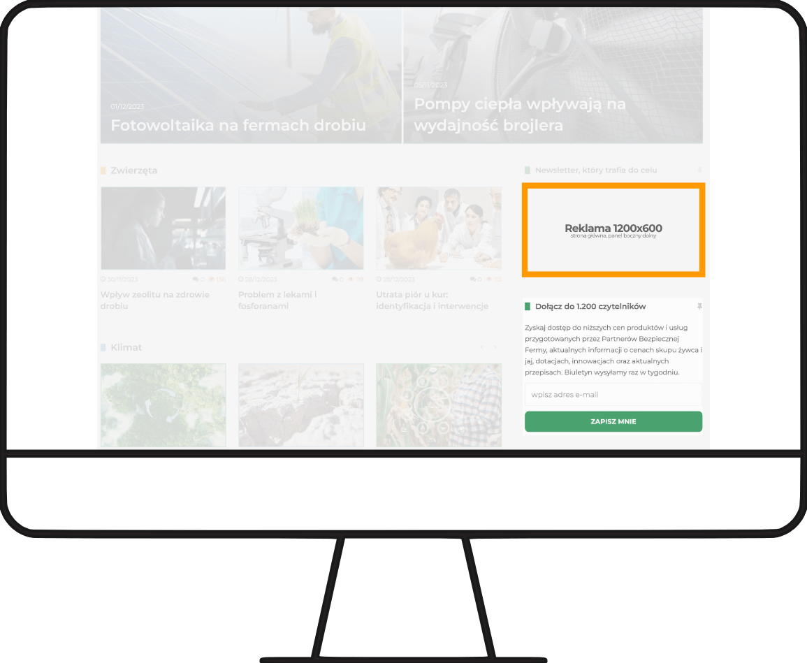 strona główna: reklama w dolnym pasku bocznym