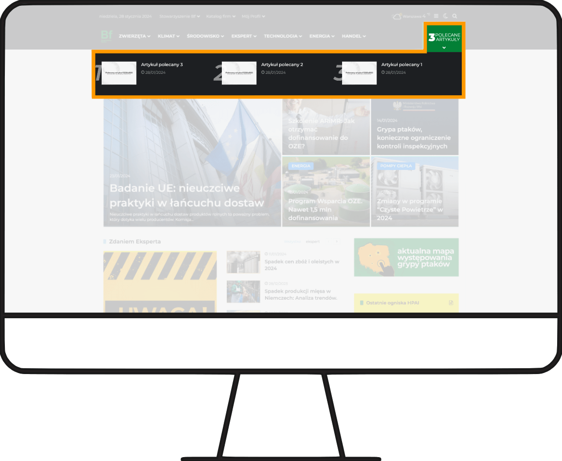 promocja artykułów w menu